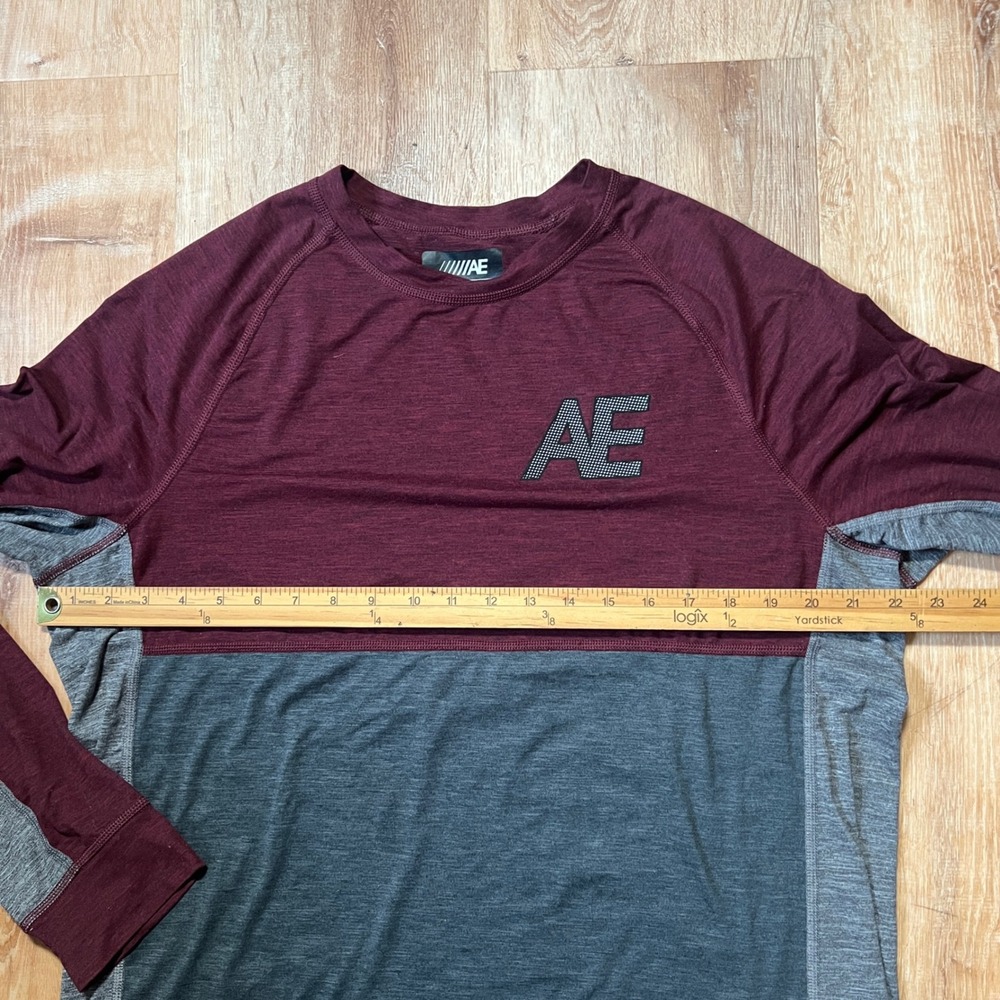 American Eagle Outfitters AE Flex Long Sleeve‎ Color Block Shirt Mens Size L Y2K - Picture 4 of 7
